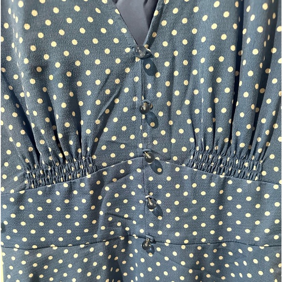 Kate Spade Cornflower Blue Tea Garden Toss Poplin Fit and Flare Dress - Picture 14 of 16